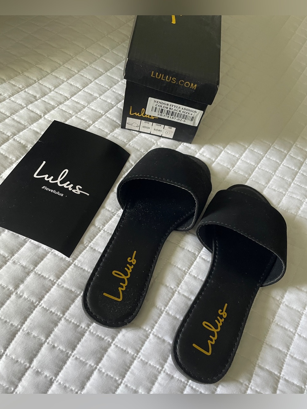 Lulu's Black Suede Slide Slides